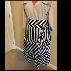 LOFT midi ruffle skirt